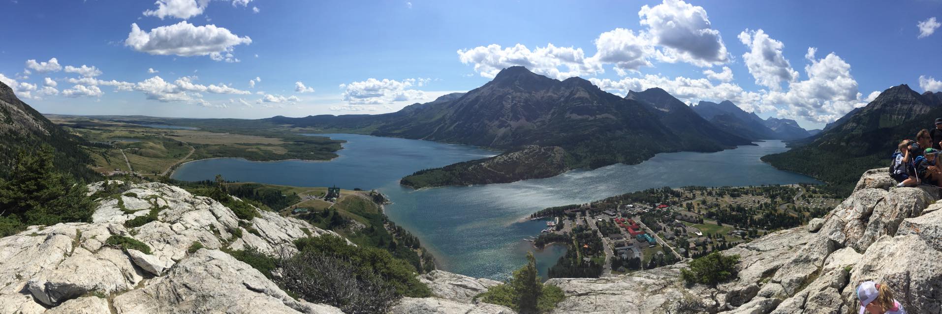 View of town from the end of a hike in Waterton Lakes National Park 
