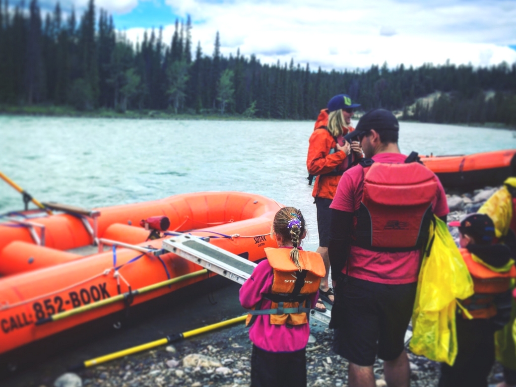 Getting ready to raft with Jasper Raft Tours