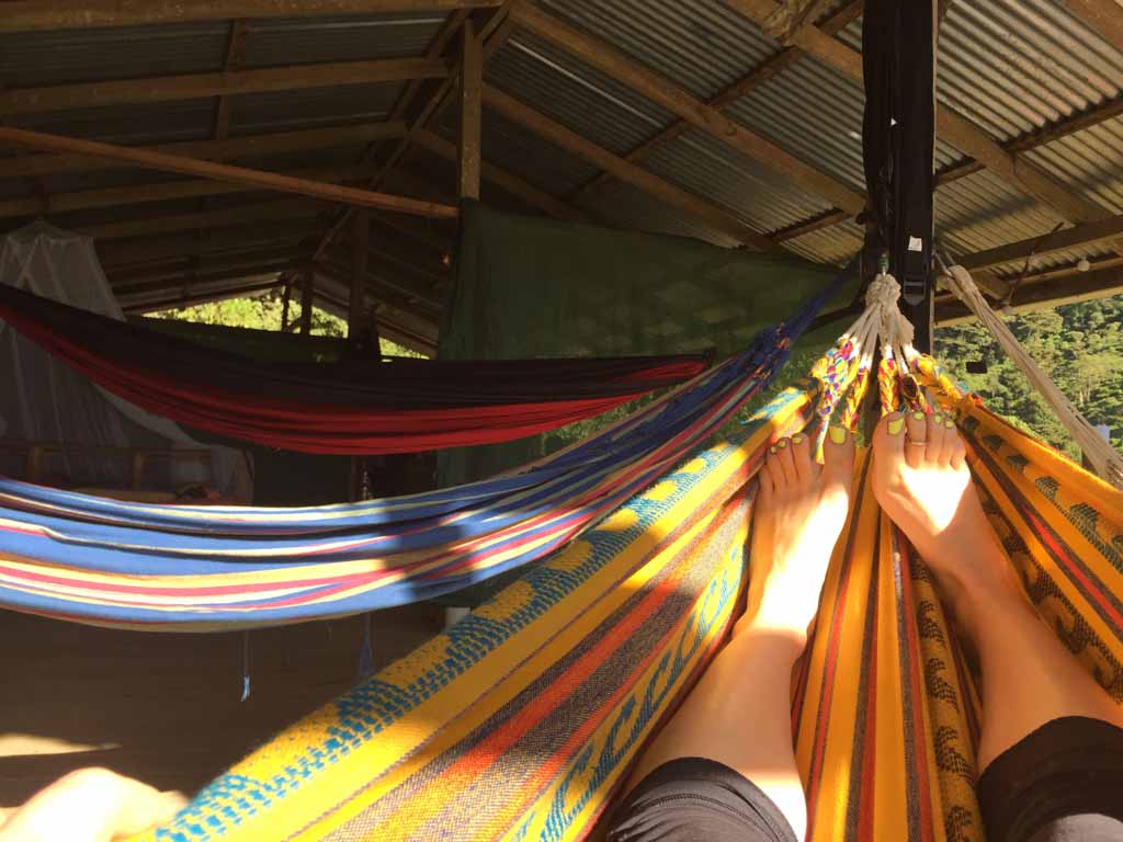 relaxing in a hammock at the adventure and wellness retreat
