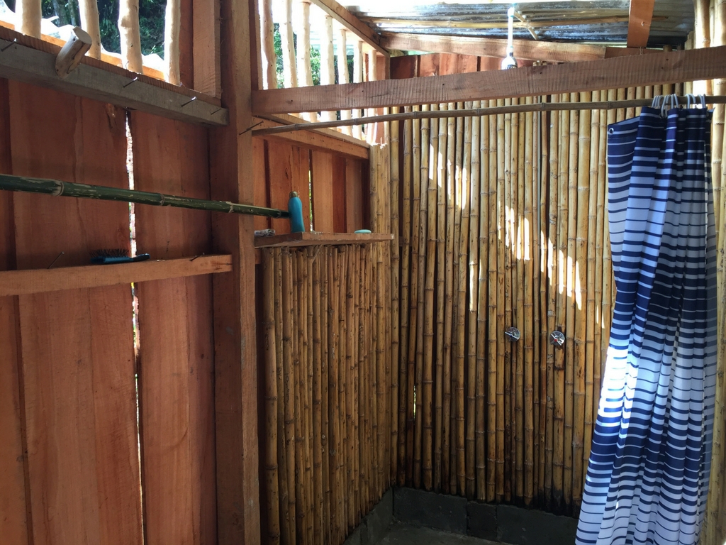 outside shower at the Run Like a Girl Adventure and Wellness Retreat in Costa Rica