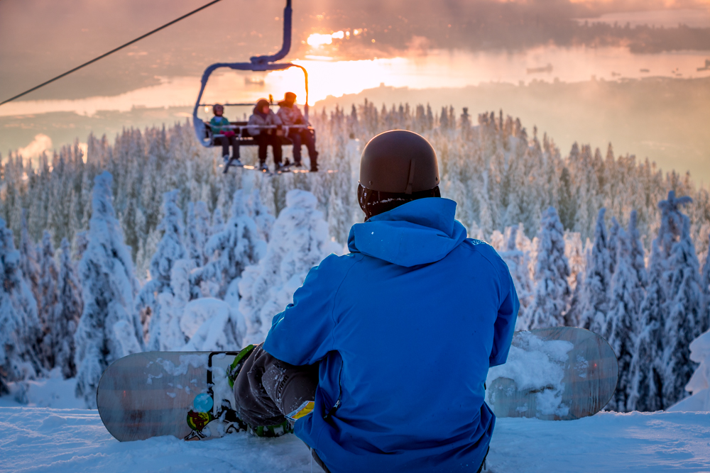 Man on Mount Seymour for our Vancouver spring ski passes list