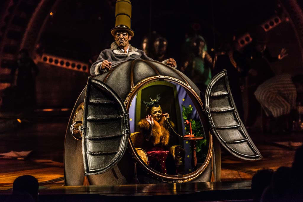 Performers on stage as Cirque Du Solei Kurios