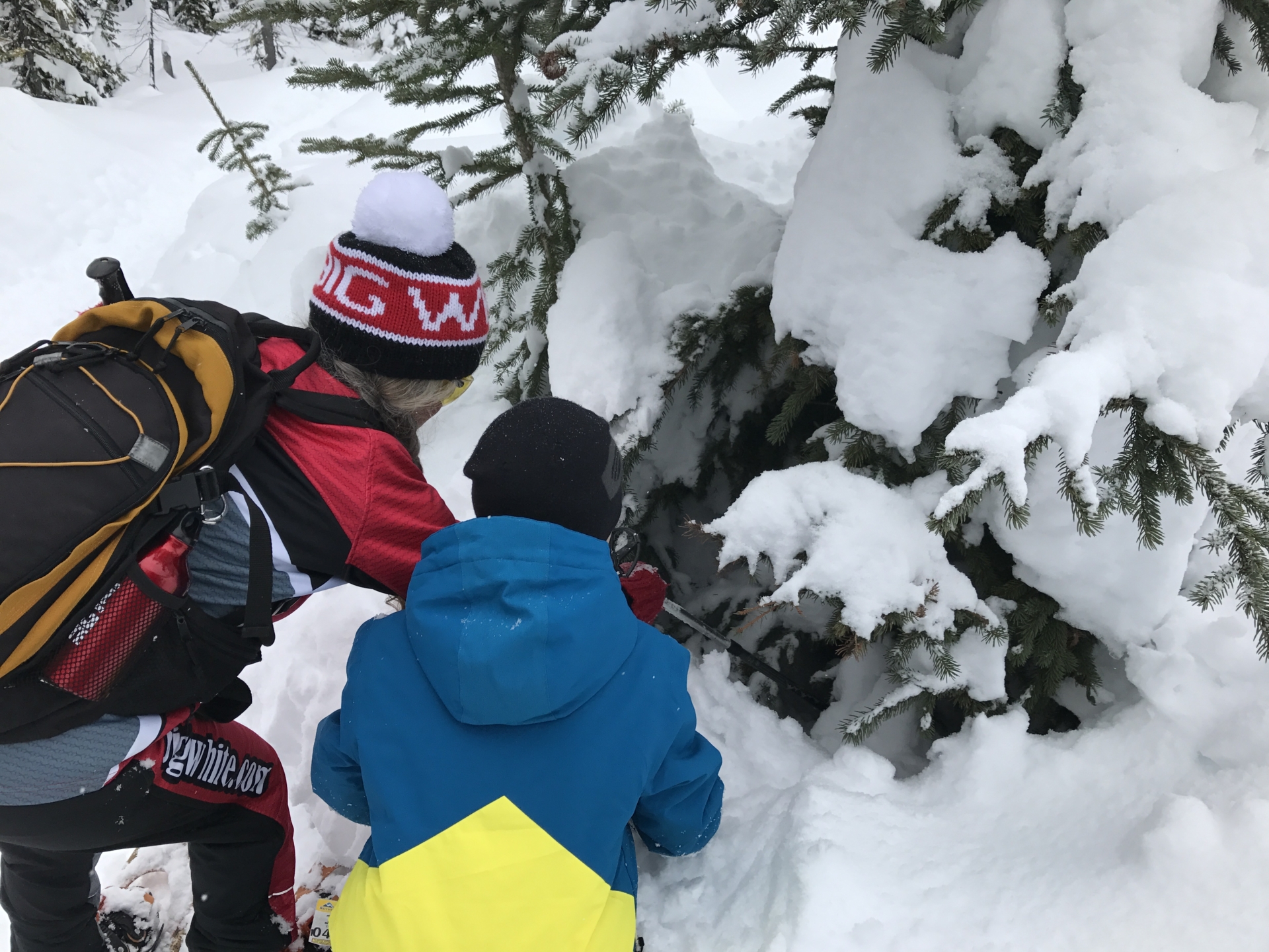 child-exploring-on-snowshoe-tour