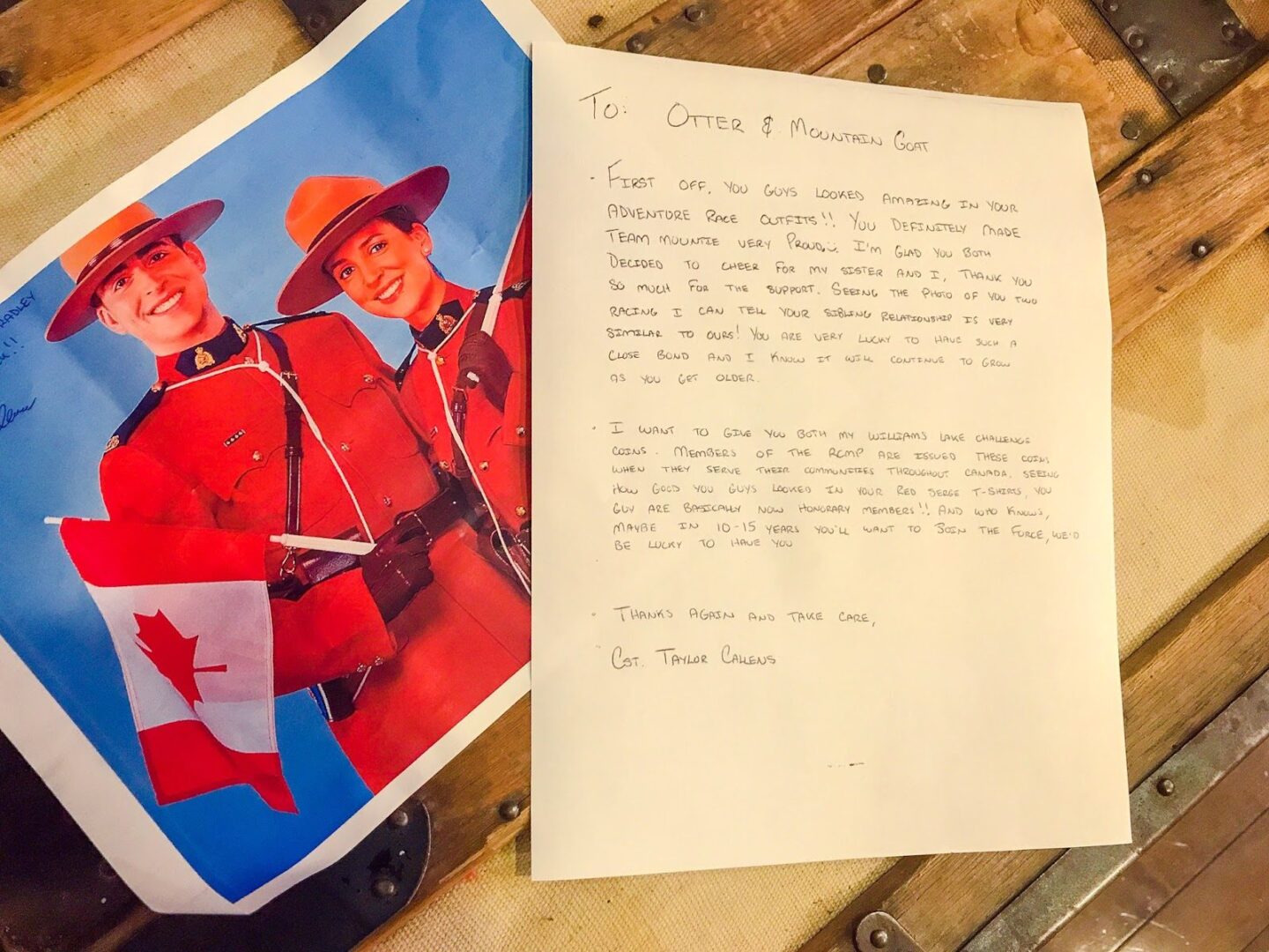 Hand written letter from their Kids Adventure Games Steves Pass inspiration