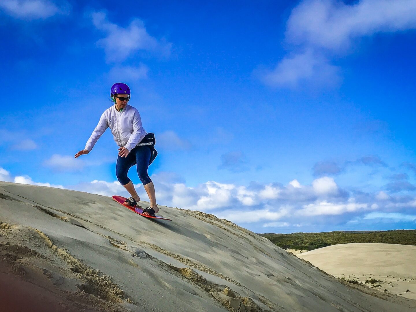 jami savage sandboarding on kangaroo island