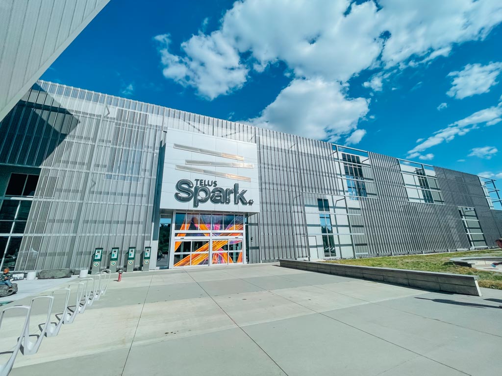 view of outside entrance at telus spark centre in calgary