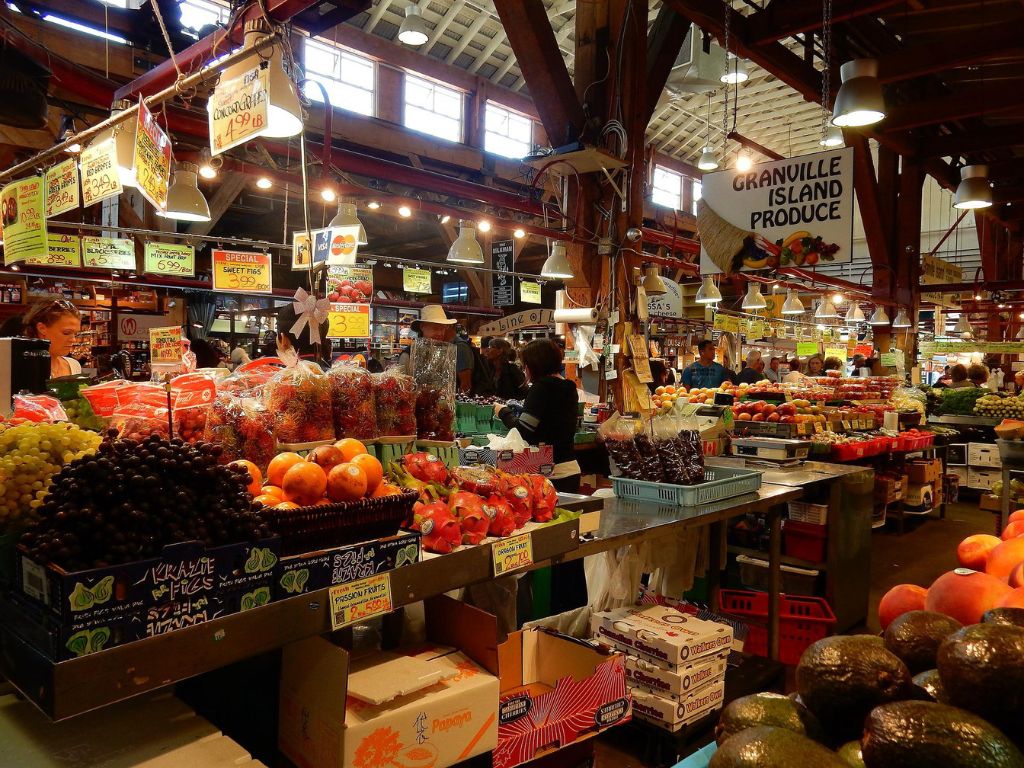 inside view of the granville island market